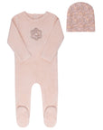 Velour Liberty Floral Collection - Footie + Beanie