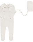 Embroidered Collar Collection -  Bodysuit + Overalls + Bonnet