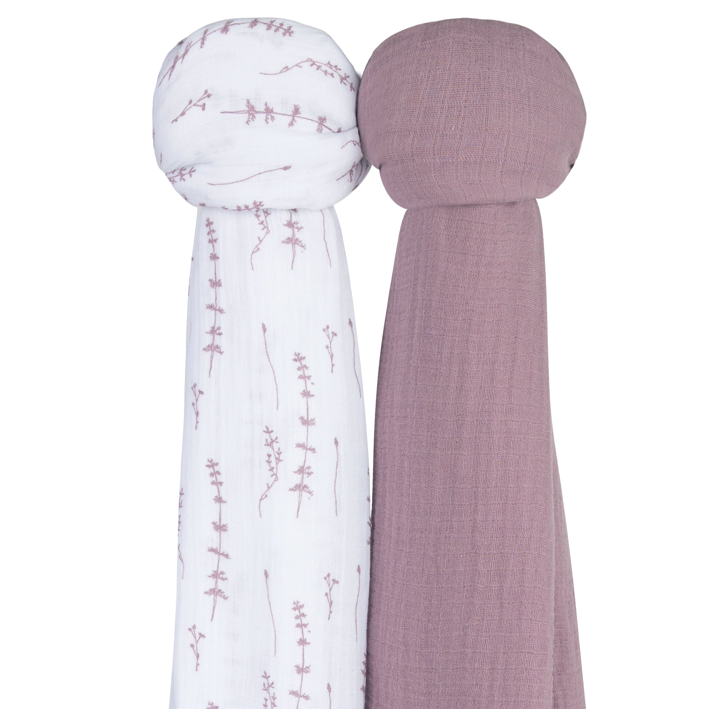 2 Pack Cotton Muslin Swaddle Blanket - Lavender Leaf