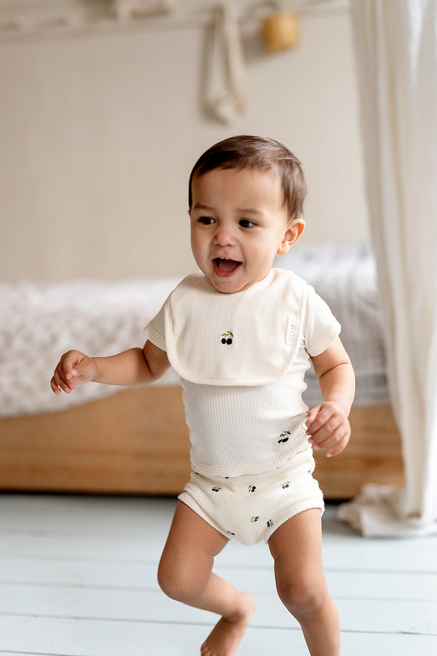 Terry/Ribbed Cotton - Cherry Collection - Tshirt + Bloomer - Girls