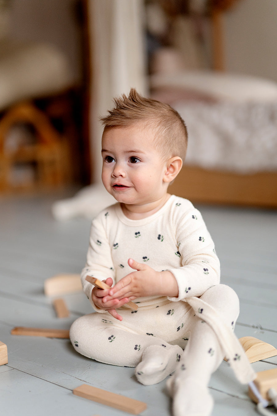 Terry/Ribbed Cotton - Cherry Collection - Footies