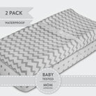 2 pack Grey Waterproof Changing Pad Cover & Cradle Sheet Set