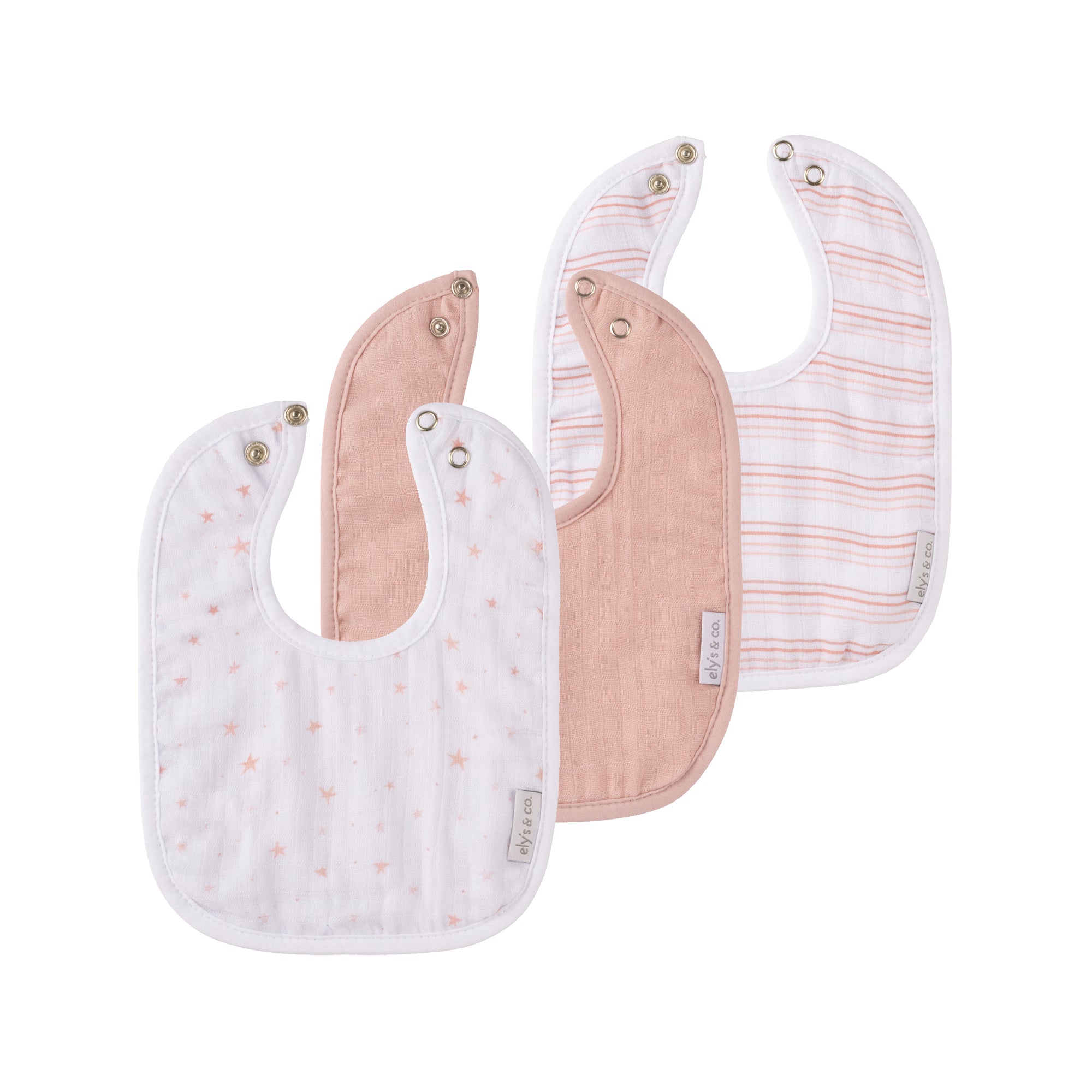 Ely's & Co Muslin Bib - Baby Pink Ely's & Co Muslin Bib - Baby Pink