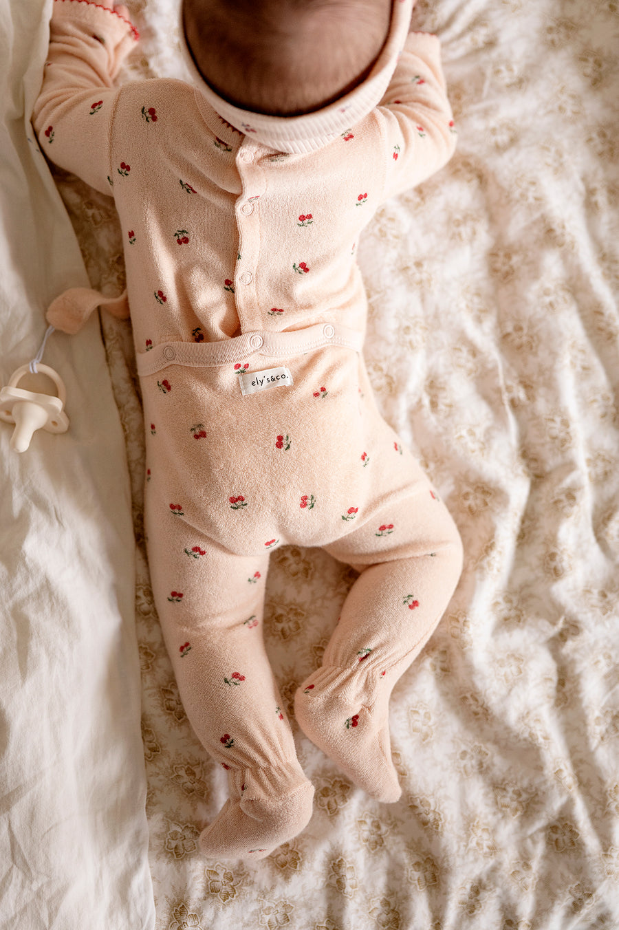 Terry/Ribbed Cotton - Cherry Collection - Footies