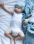 Blue Raindrop muslin swaddle blanket