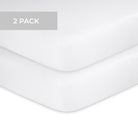 2-Pack hypoallergenic white fitted crib sheets