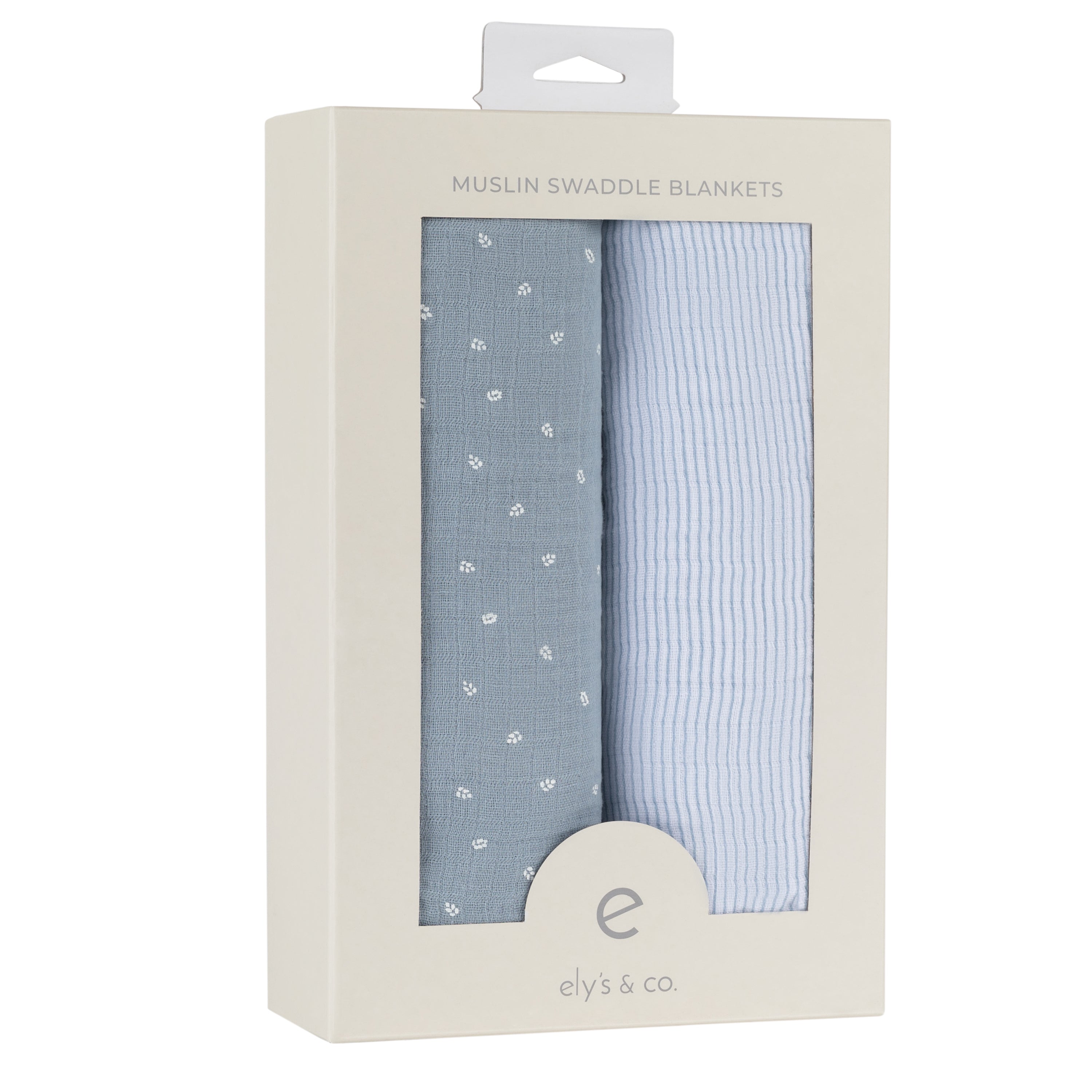 2 Pack Cotton Muslin Swaddle Blanket - Blue Leaf