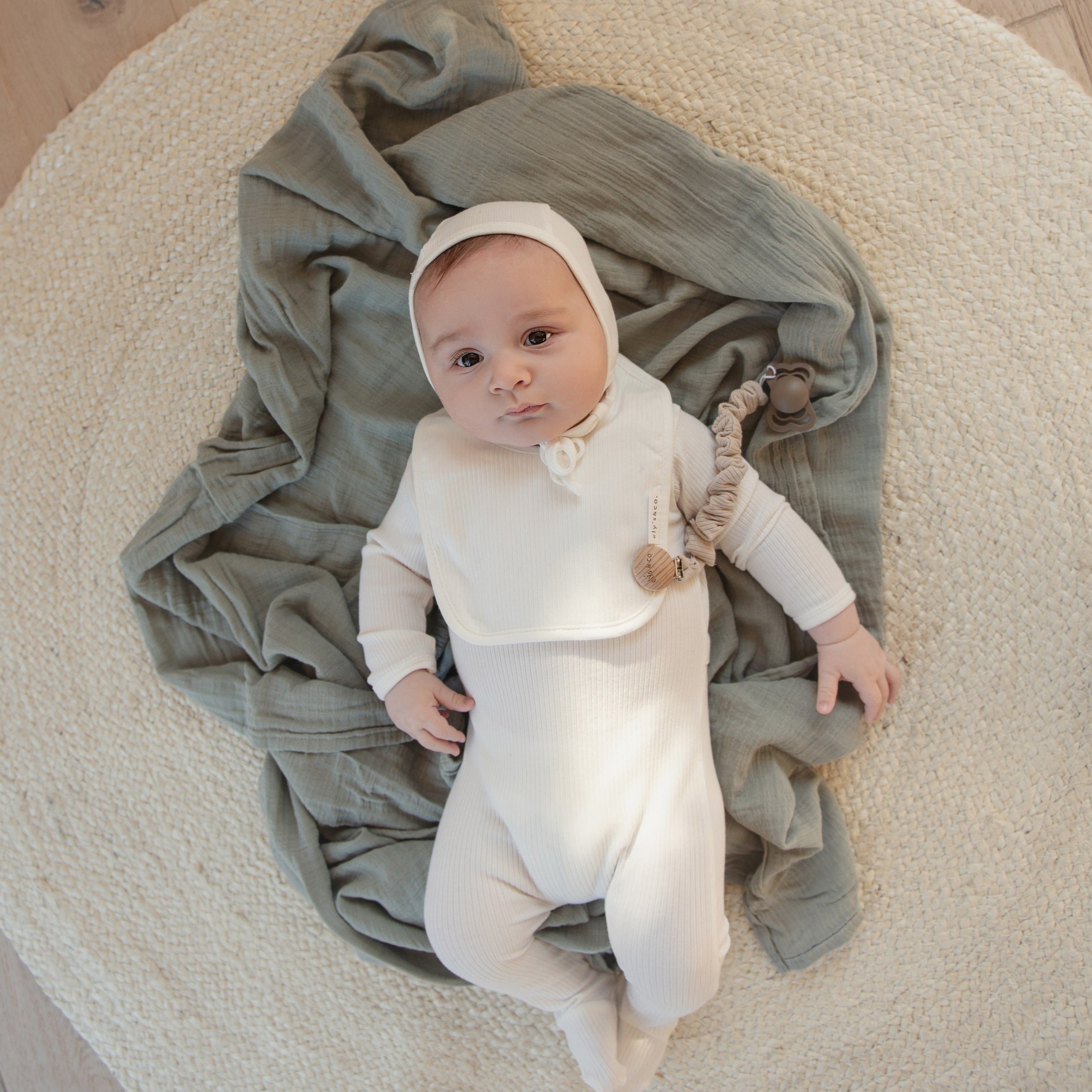 Ribbed Cotton - Solid Ribbed Collection Paci Clips