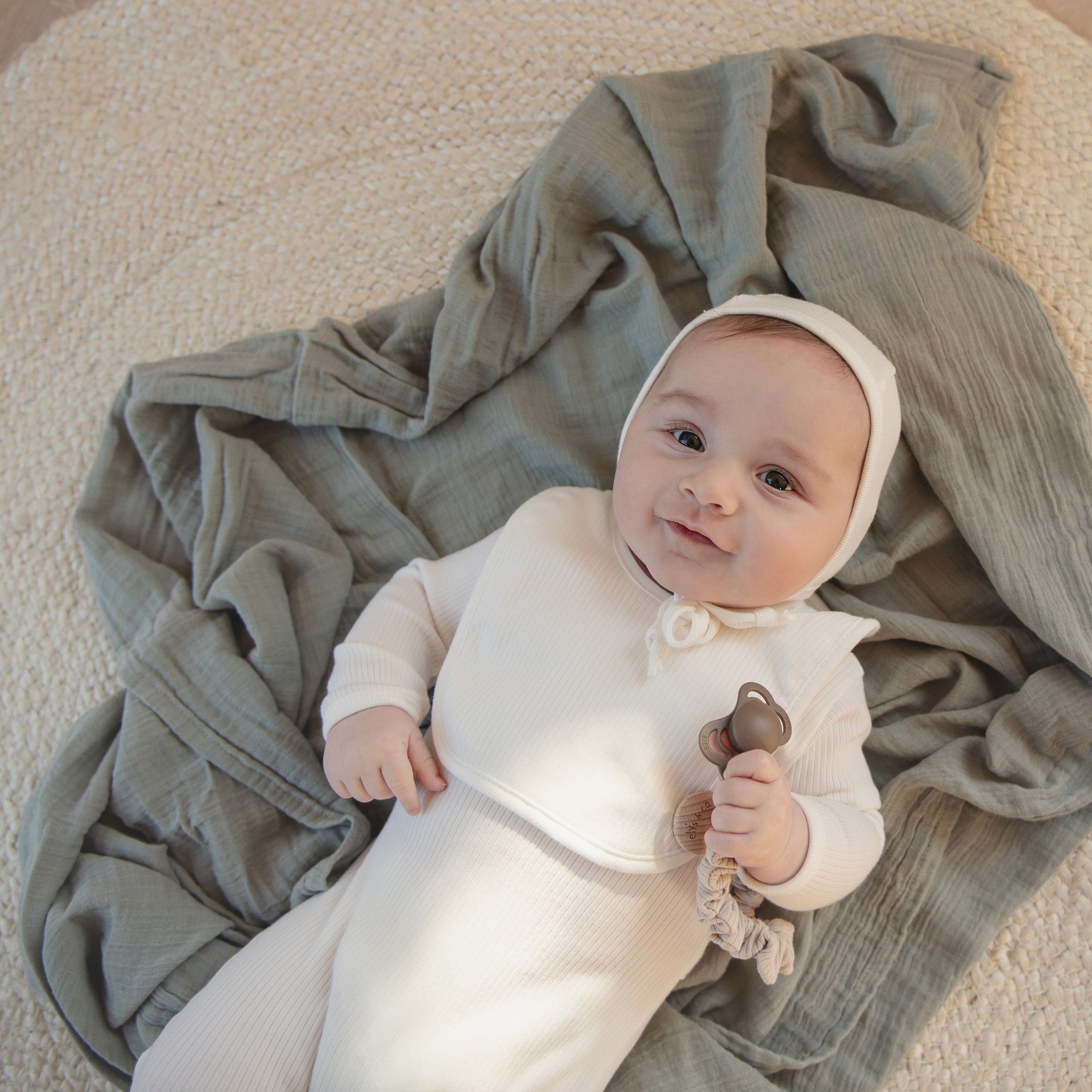 Ribbed Cotton - Solid Ribbed Collection Paci Clips