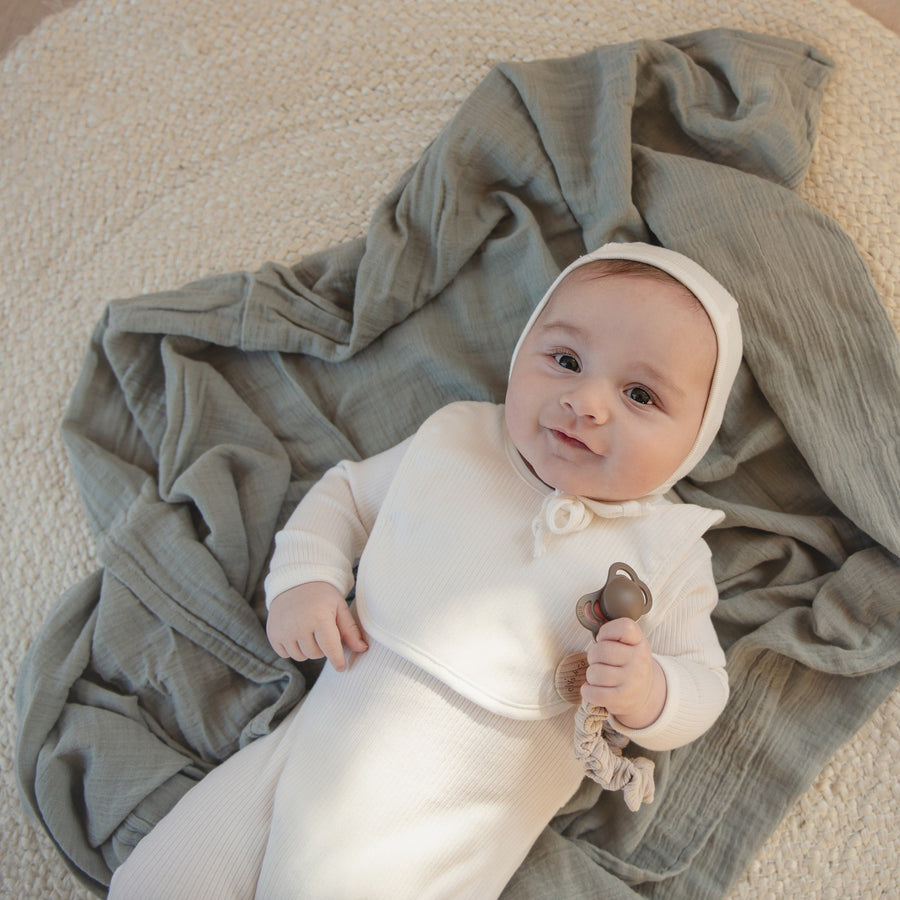 Ribbed Cotton - Solid Ribbed Collection Paci Clips