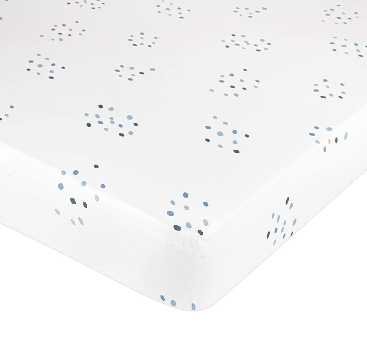 Flexible-Fit Blue Rainbow Crib Sheet