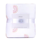 Gift-Ready Three-Piece Dusty Pink Rainbow Crib Set