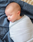 Grey_Adjustable_Swaddle_Blanket Baby