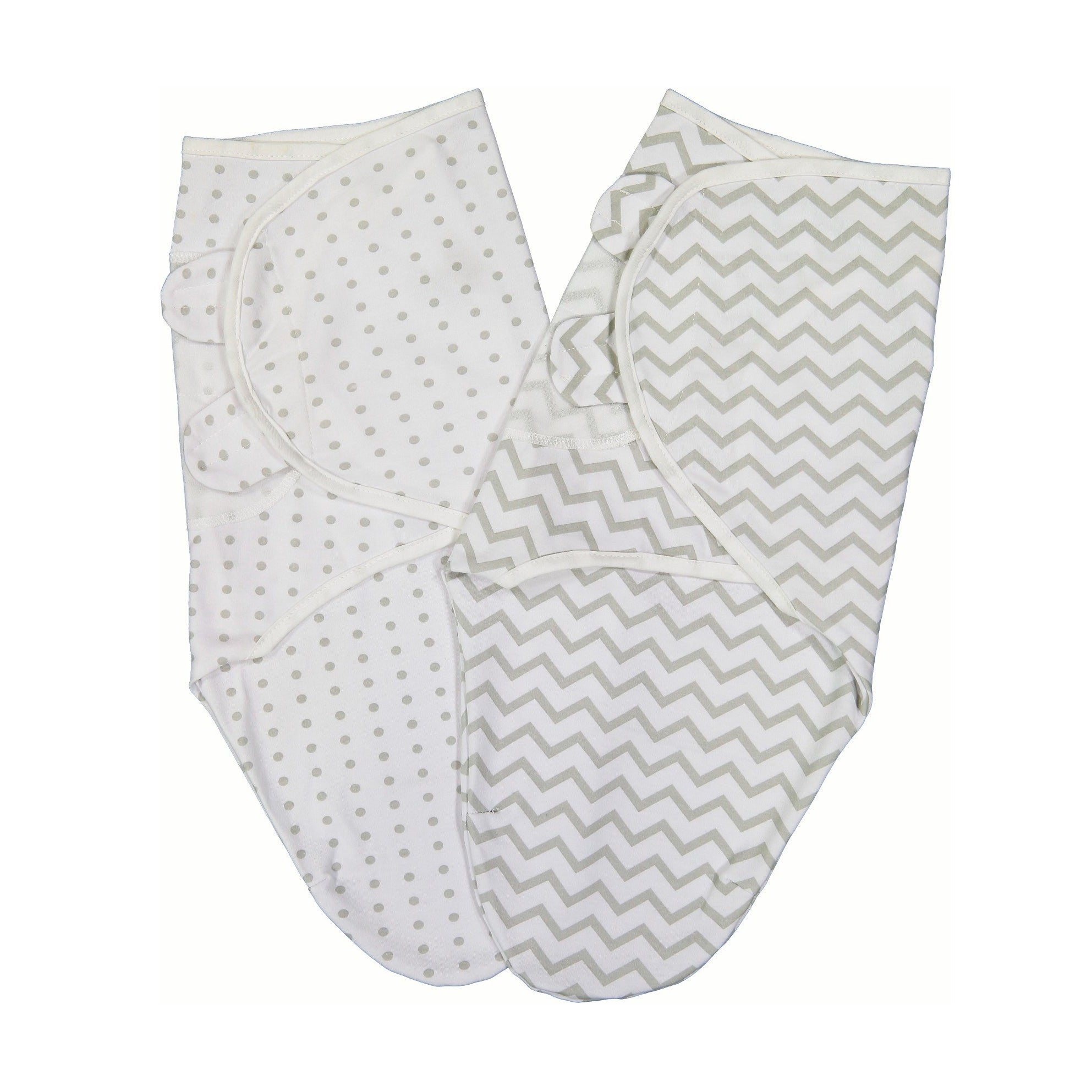 Grey Chevron &amp; Polka Dot Adjustable Swaddle Blanket