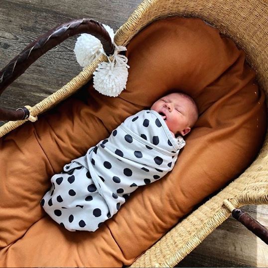 Grey abstract stars swaddle blanket