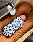 Grey abstract stars swaddle blanket