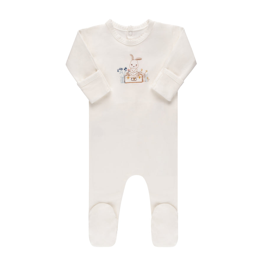 Jersey Cotton - Embroidered Bunny Collection Footies