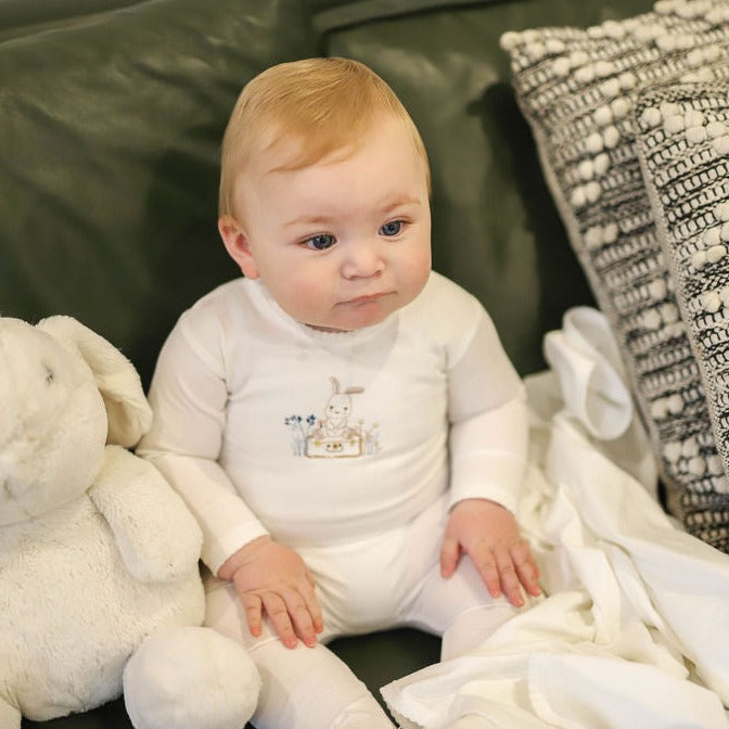 Jersey Cotton - Embroidered Bunny Collection Footies