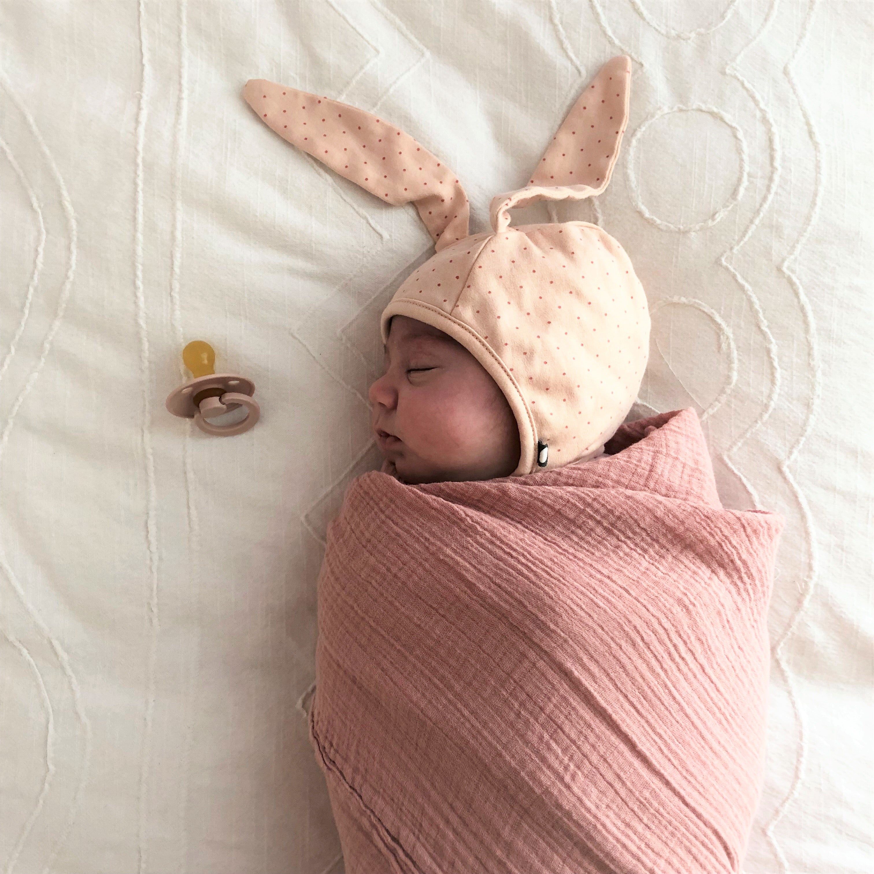 2 Pack Cotton Muslin Swaddle Blanket - Pink Raindrops