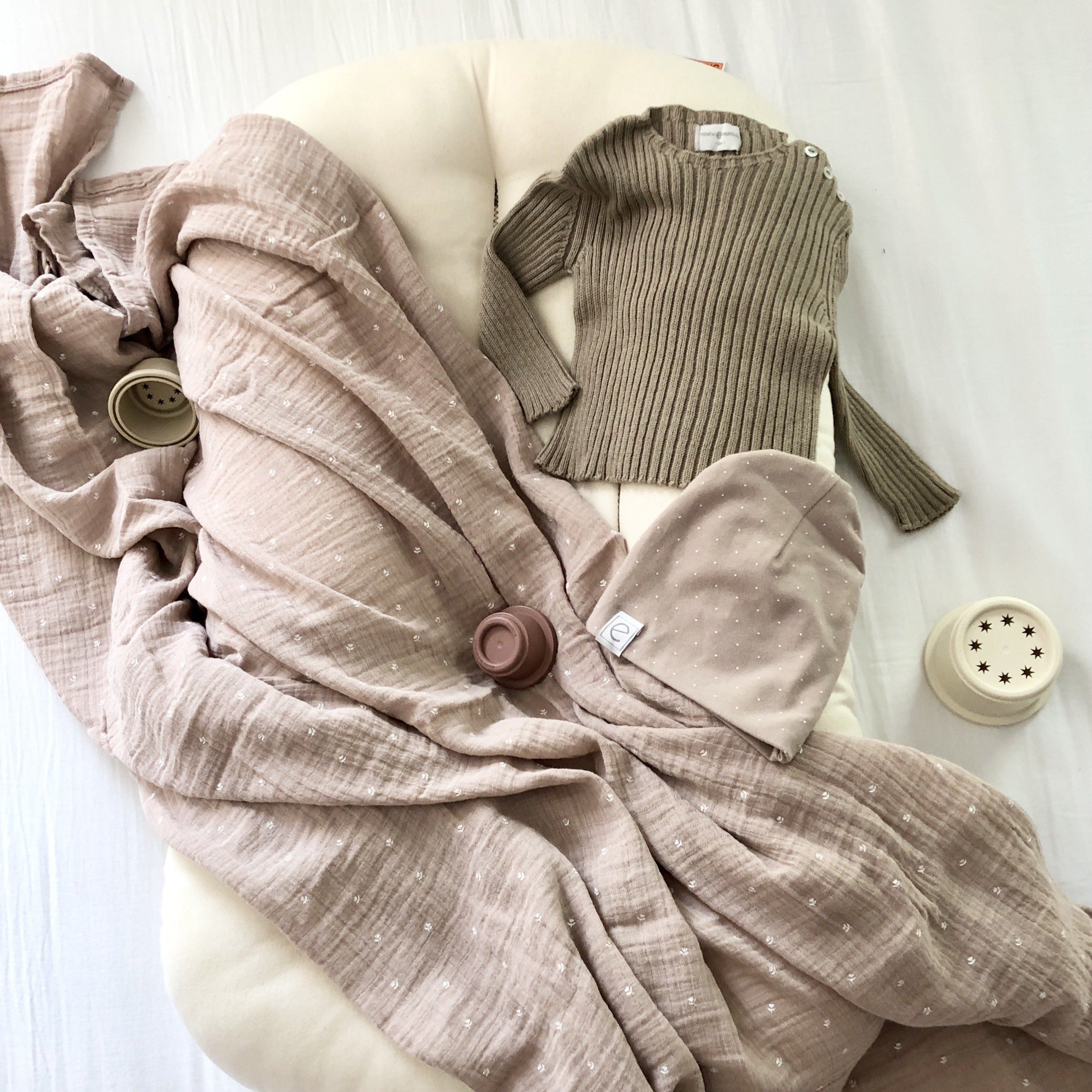 2 Pack Cotton Muslin Swaddle Blanket - Mauve