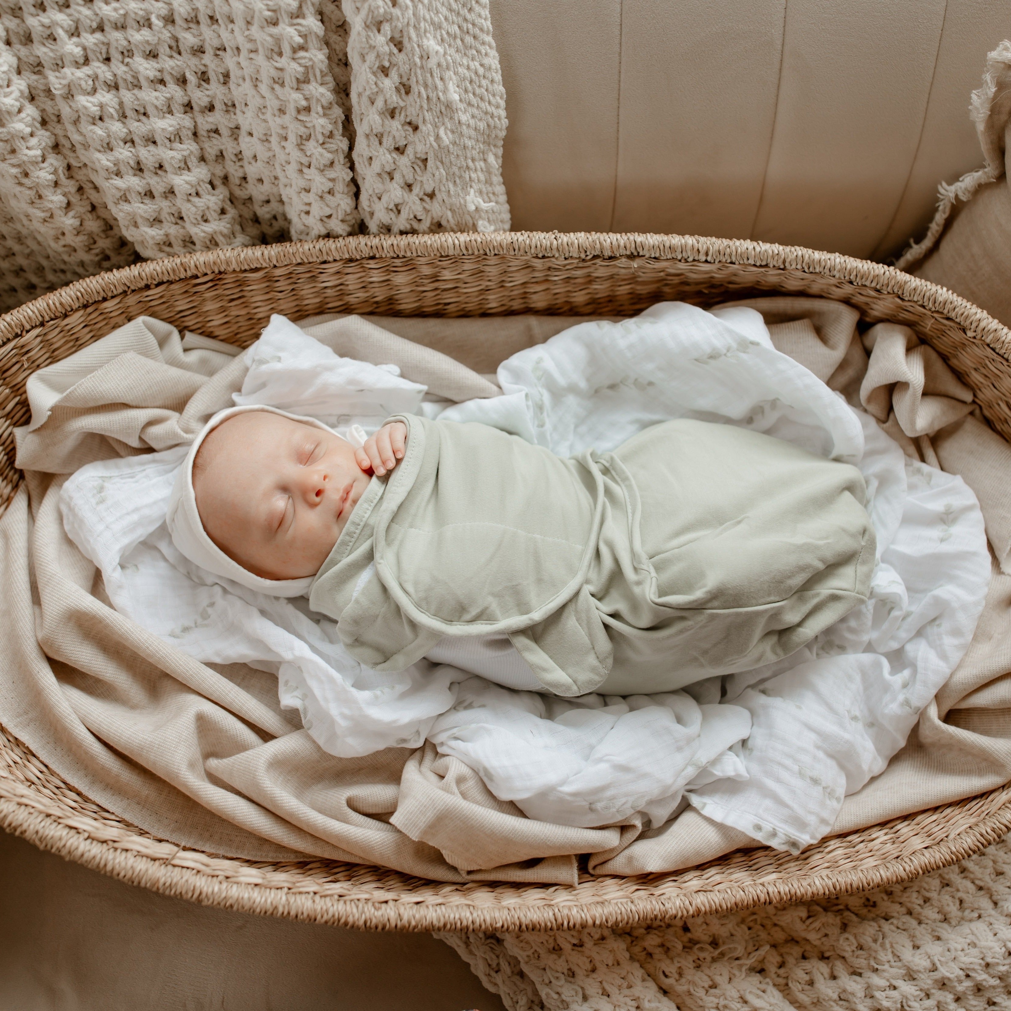 2 Pack Cotton Muslin Swaddle Blanket - Eucalyptus &amp; Sage
