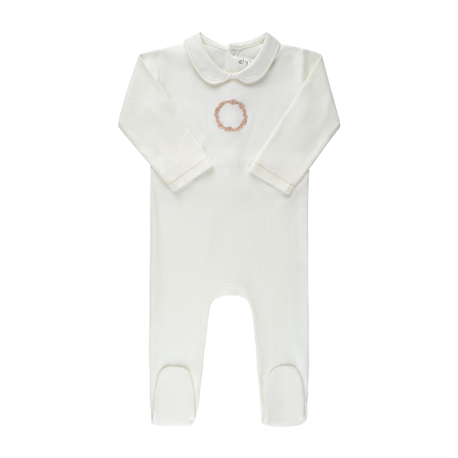 Jersey Cotton - Embroidered Wreath Collection - Footies