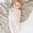 Mauve Tulips & Stripes Adjustable Swaddle Baby