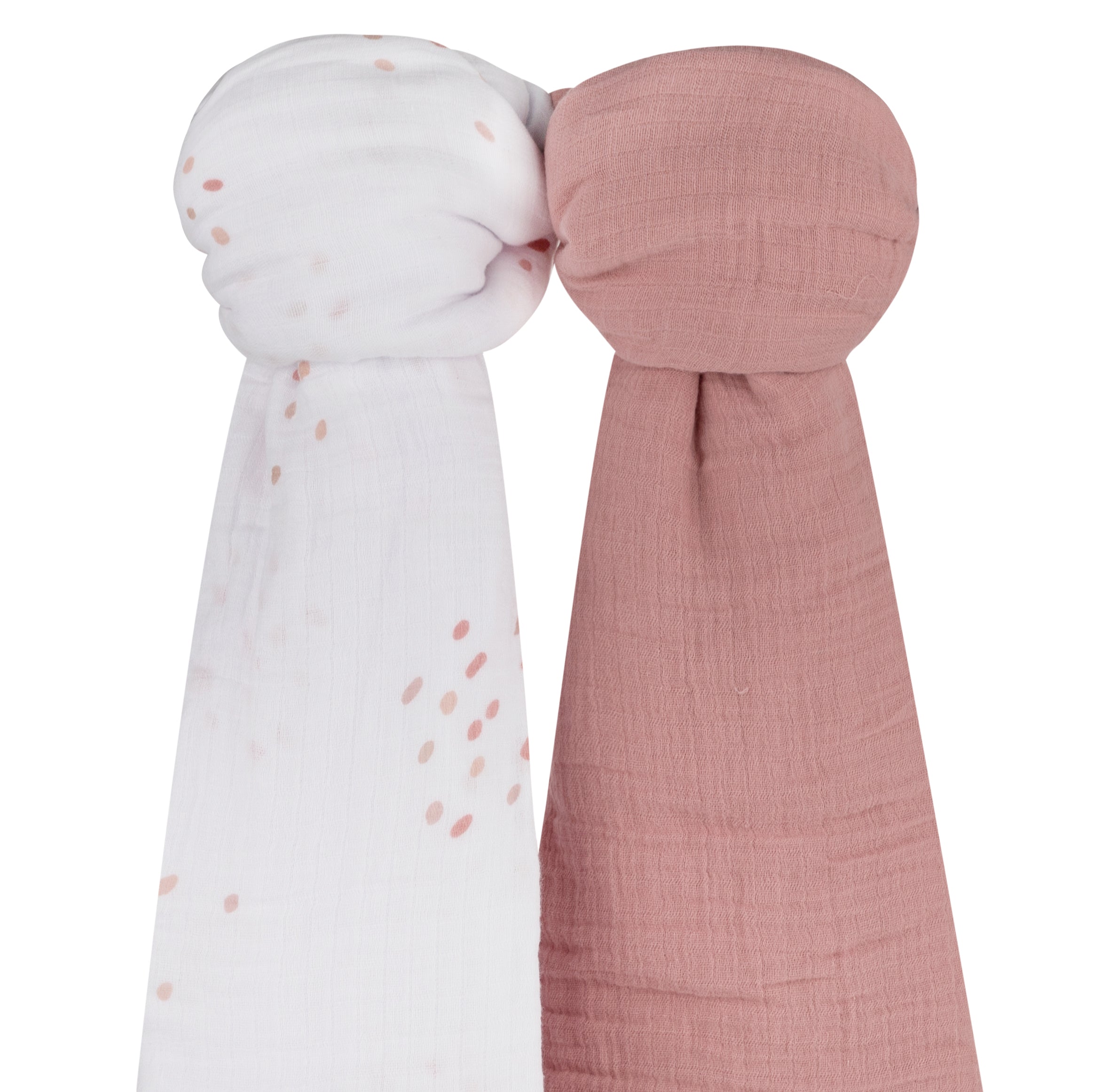 2 Pack Cotton Muslin Swaddle Blanket - Pink Raindrops