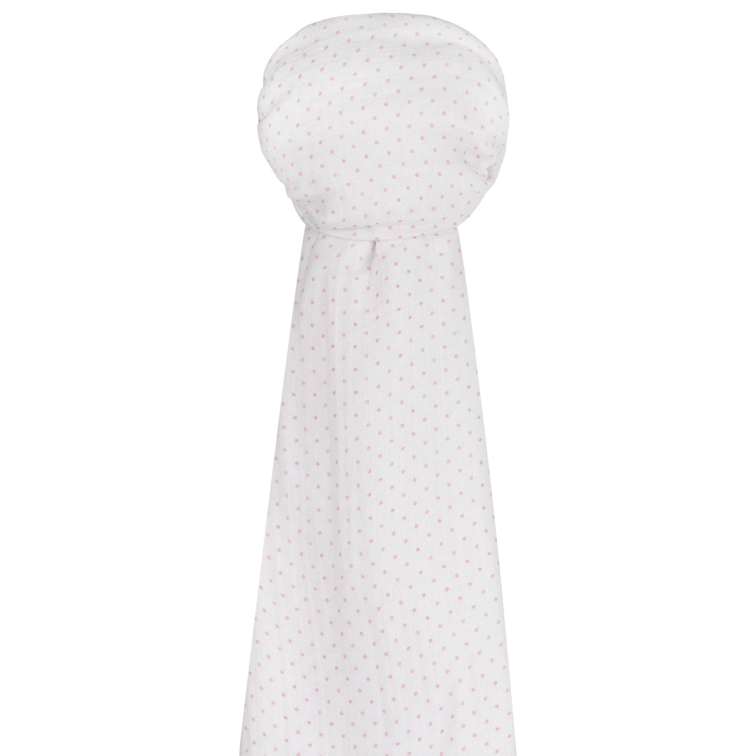 Cotton Muslin Swaddle Blanket - Pink Dot