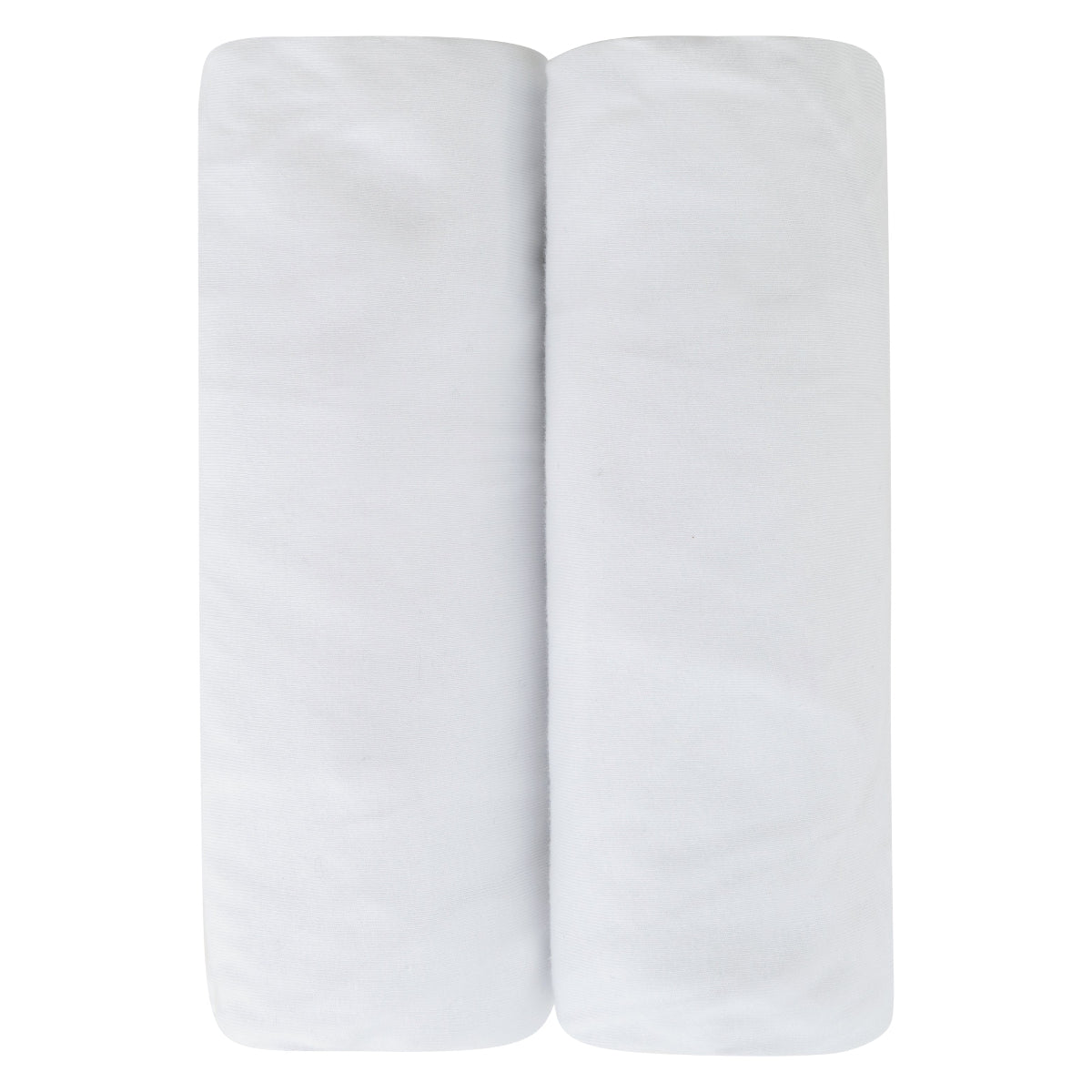 Two white towels on a white background