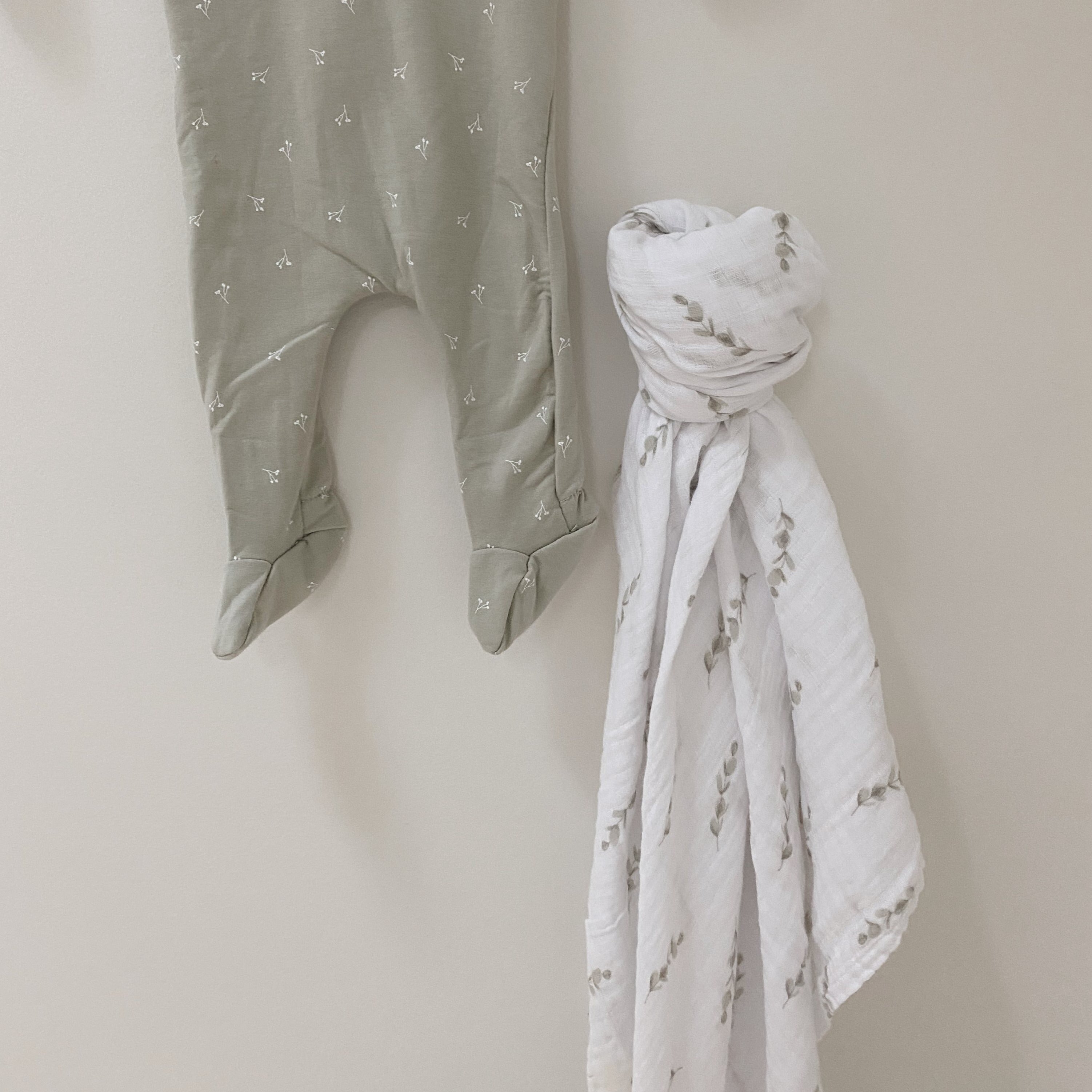 2 Pack Cotton Muslin Swaddle Blanket - Eucalyptus &amp; Sage
