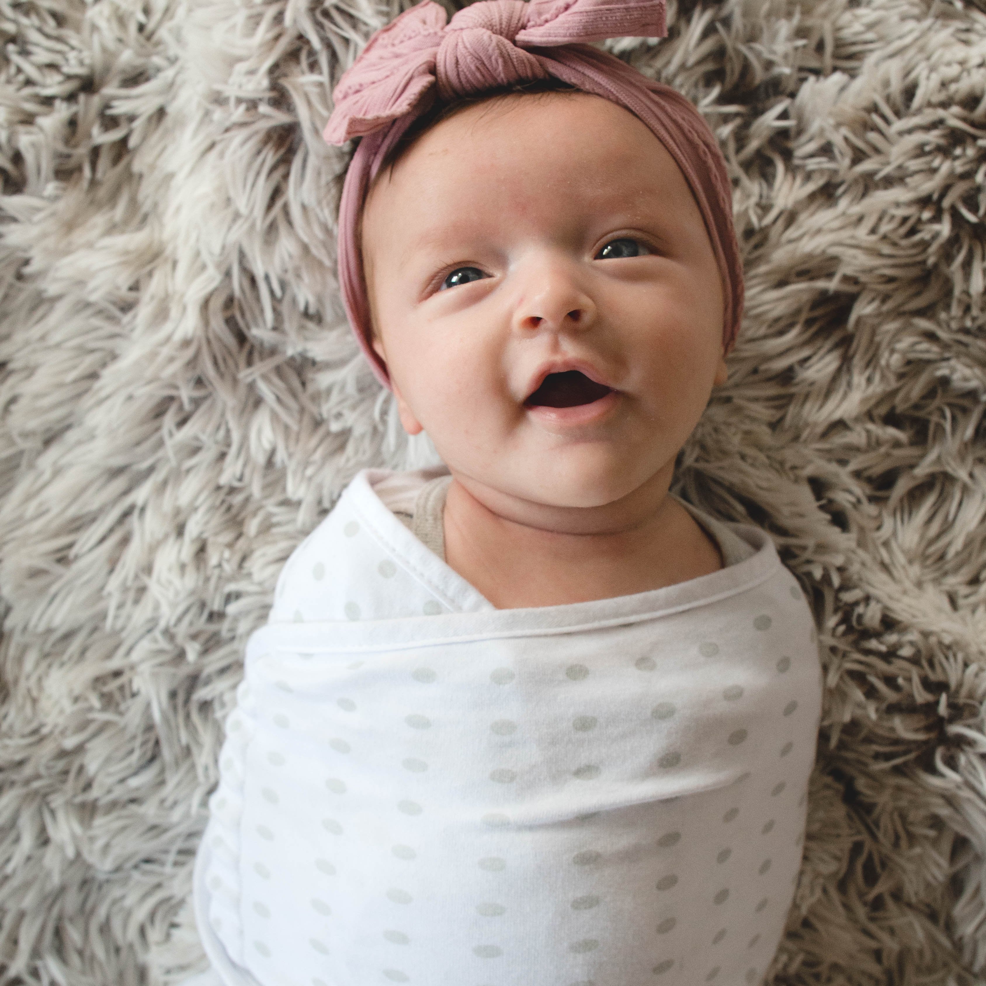 Grey Chevron & Polka Dot Adjustable Swaddle Blanket – Ely's