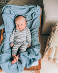 Versatile Muslin Blankets - Blue Raindrops