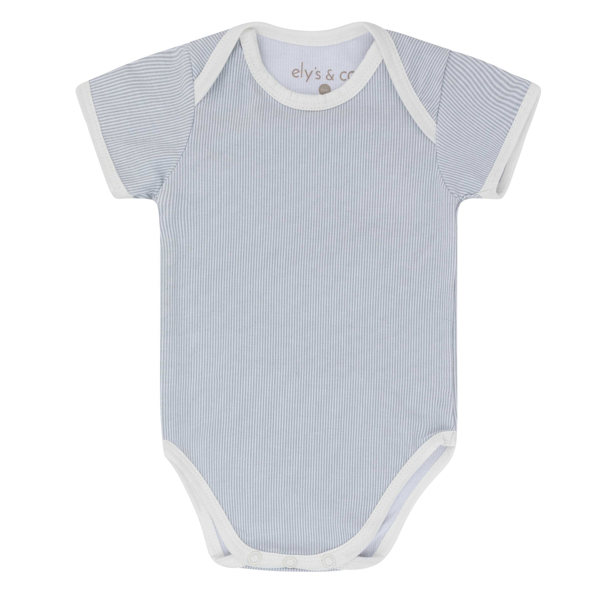 blue stripe short sleeve undershirt