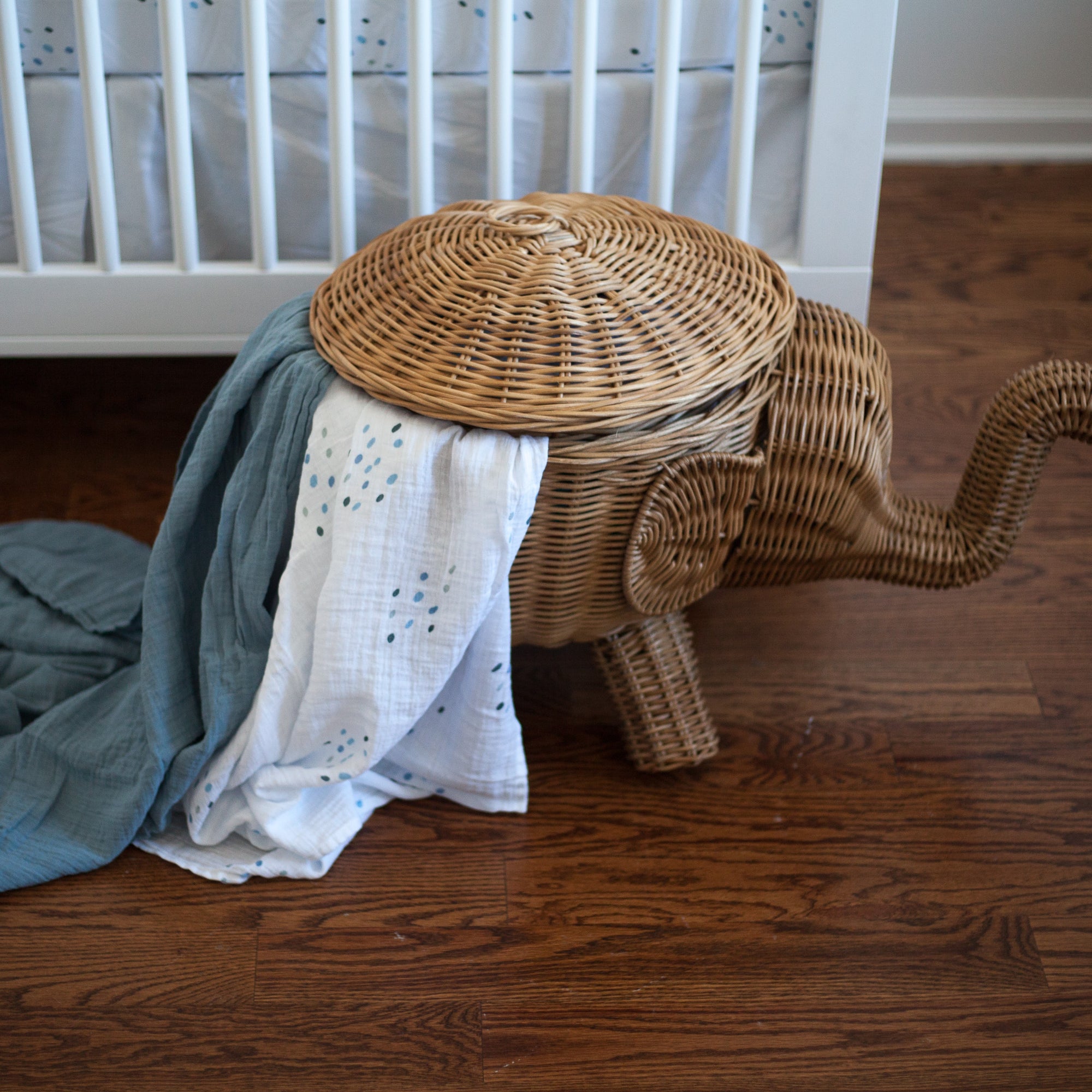 durable muslin swaddle - Blue Raindrops