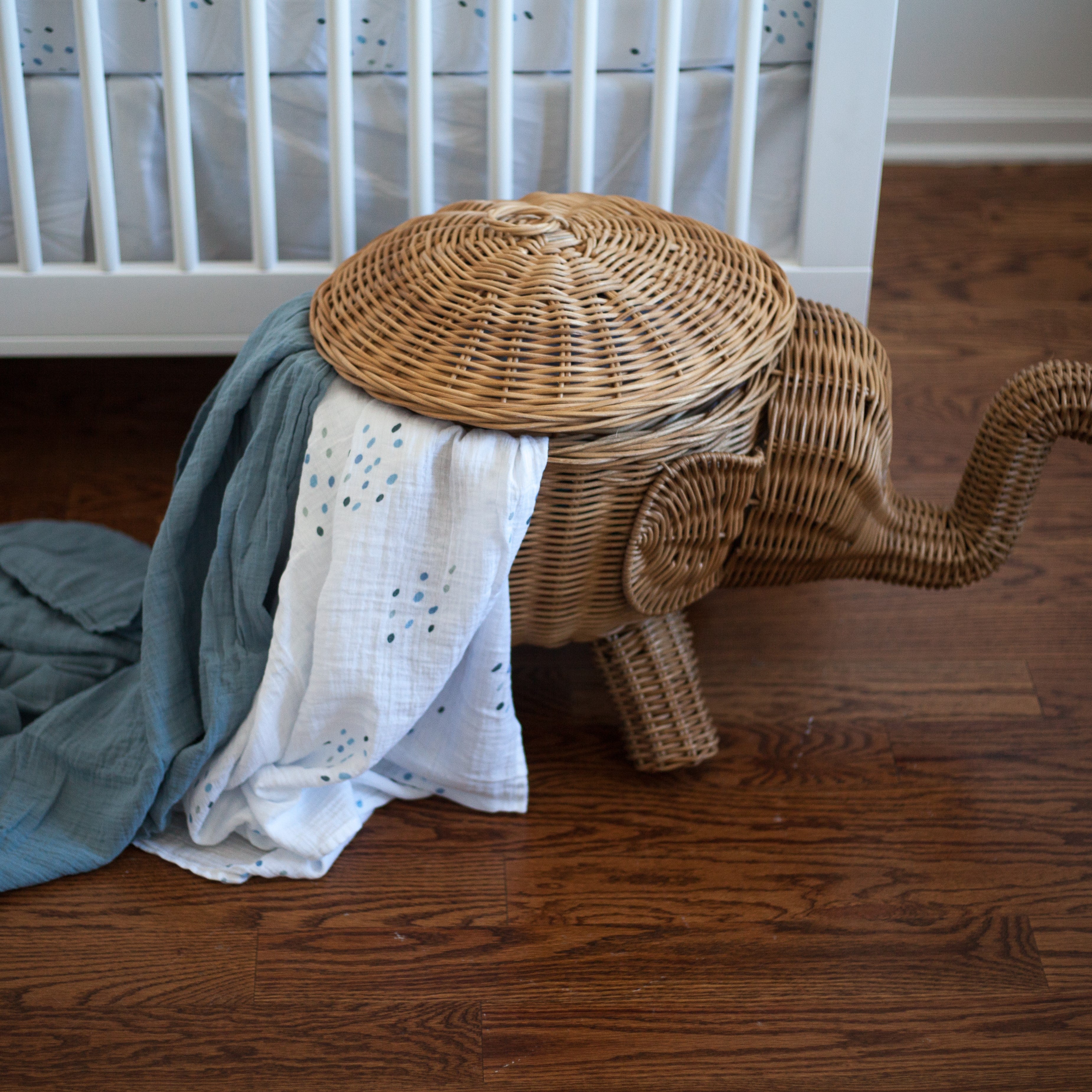 durable muslin swaddle - Blue Raindrops