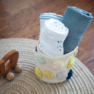 everyday use muslin swaddle - blue Raindrops