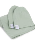 Jersey Knit Cotton Swaddle Blanket and Beanie Gift Set
