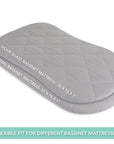 Quilted Waterproof Bassinet Sheet with Heat Protection I Grey