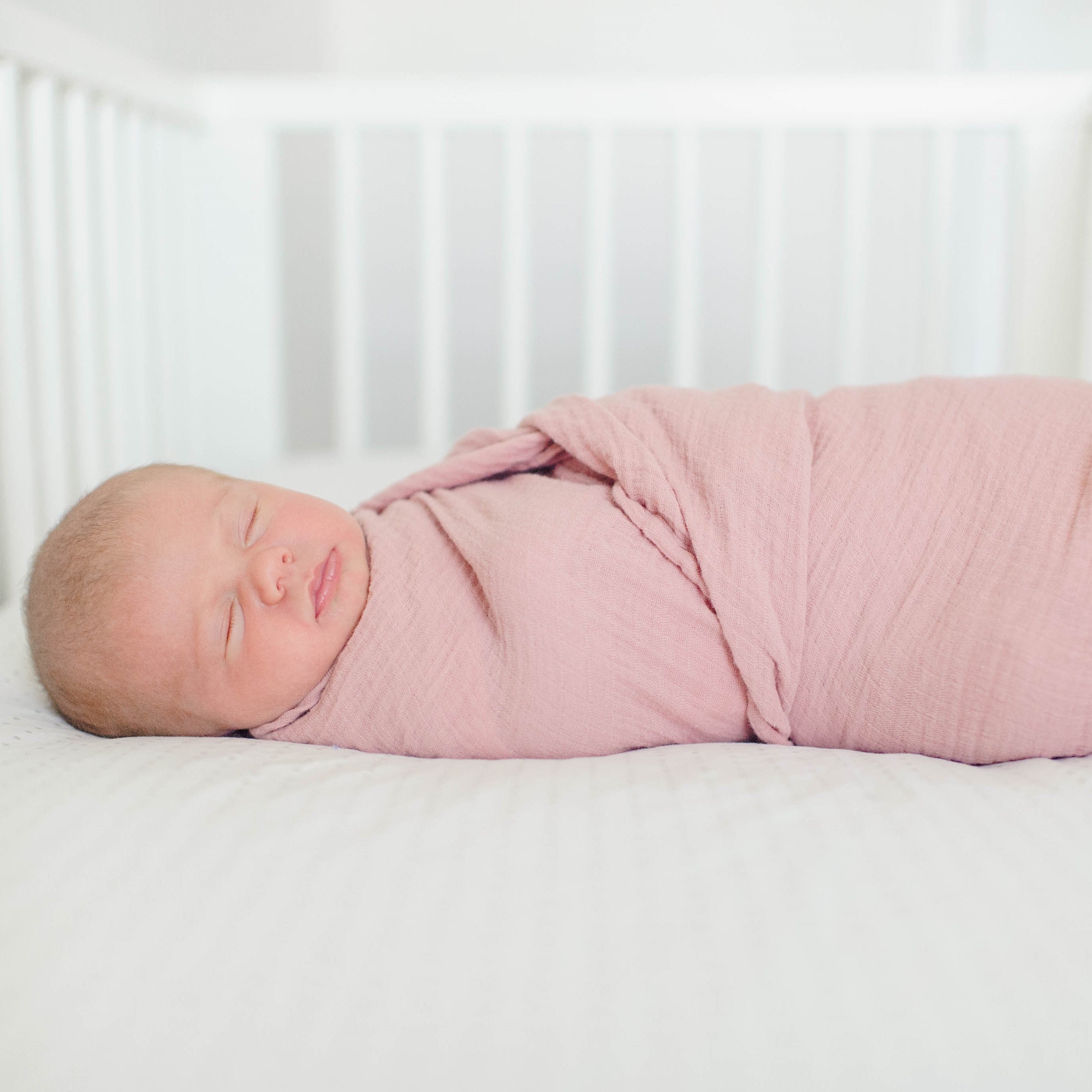 Cotton Muslin Swaddle Blanket - Petal Pink