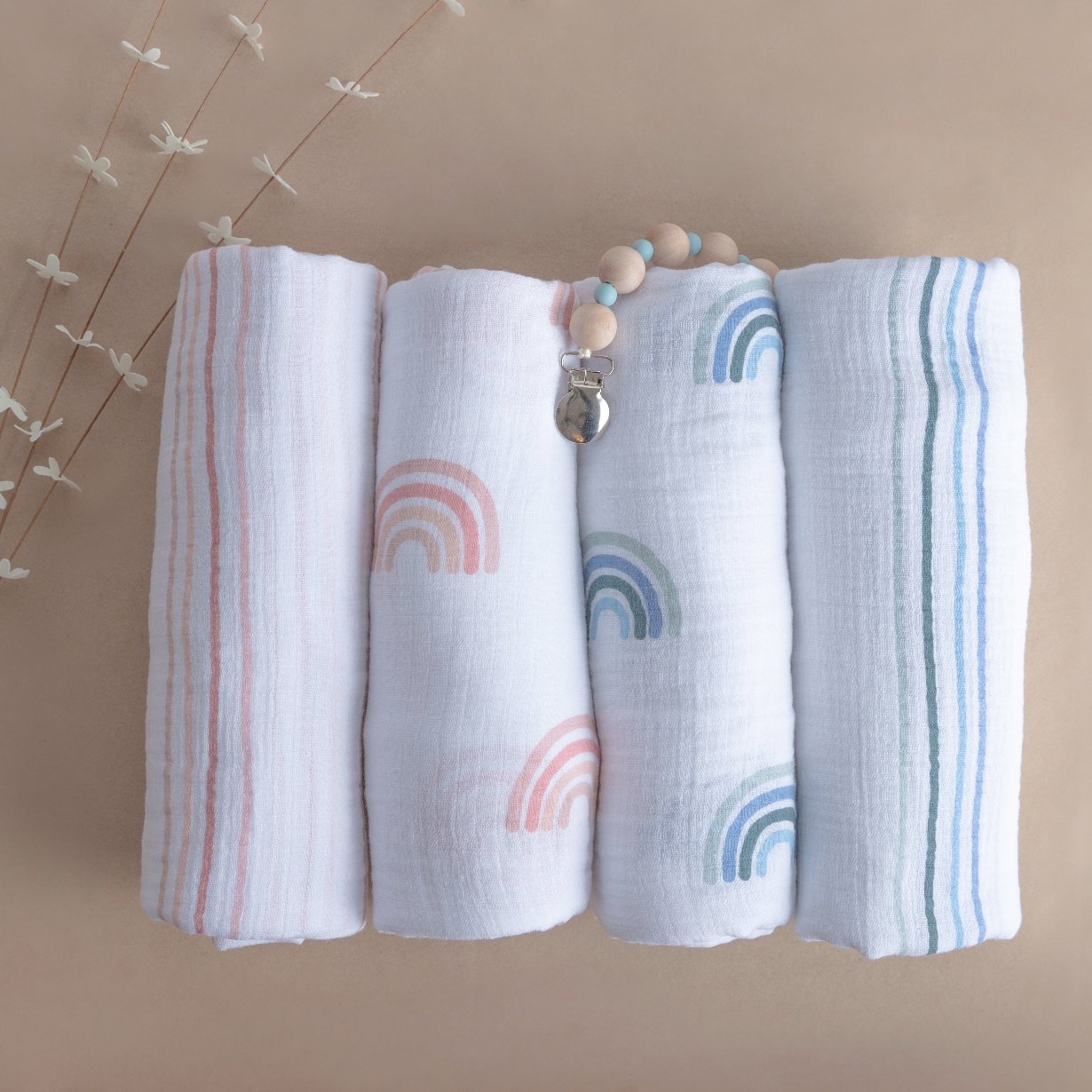 2 Pack Cotton Muslin Swaddle Blanket