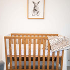 Fitted versatile crib sheet set grey leaf print