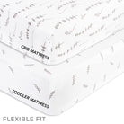 Fitted 2 pack crib sheet set forest grey leaf print