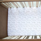 Fitted and plush crib sheet set forest grey leaf print