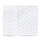 Fitted and plush 2 pack crib sheet set forest grey leaf print