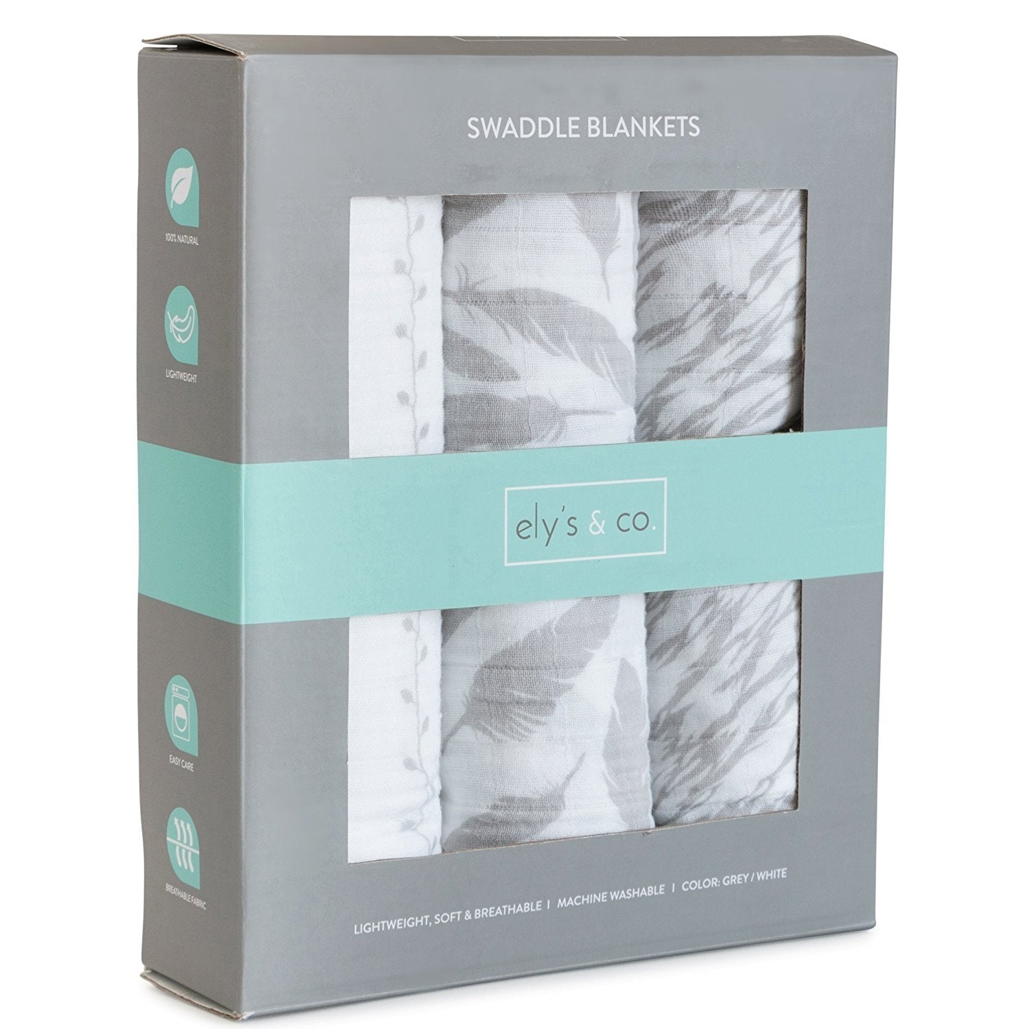 ready-to-gift grey baby swaddles