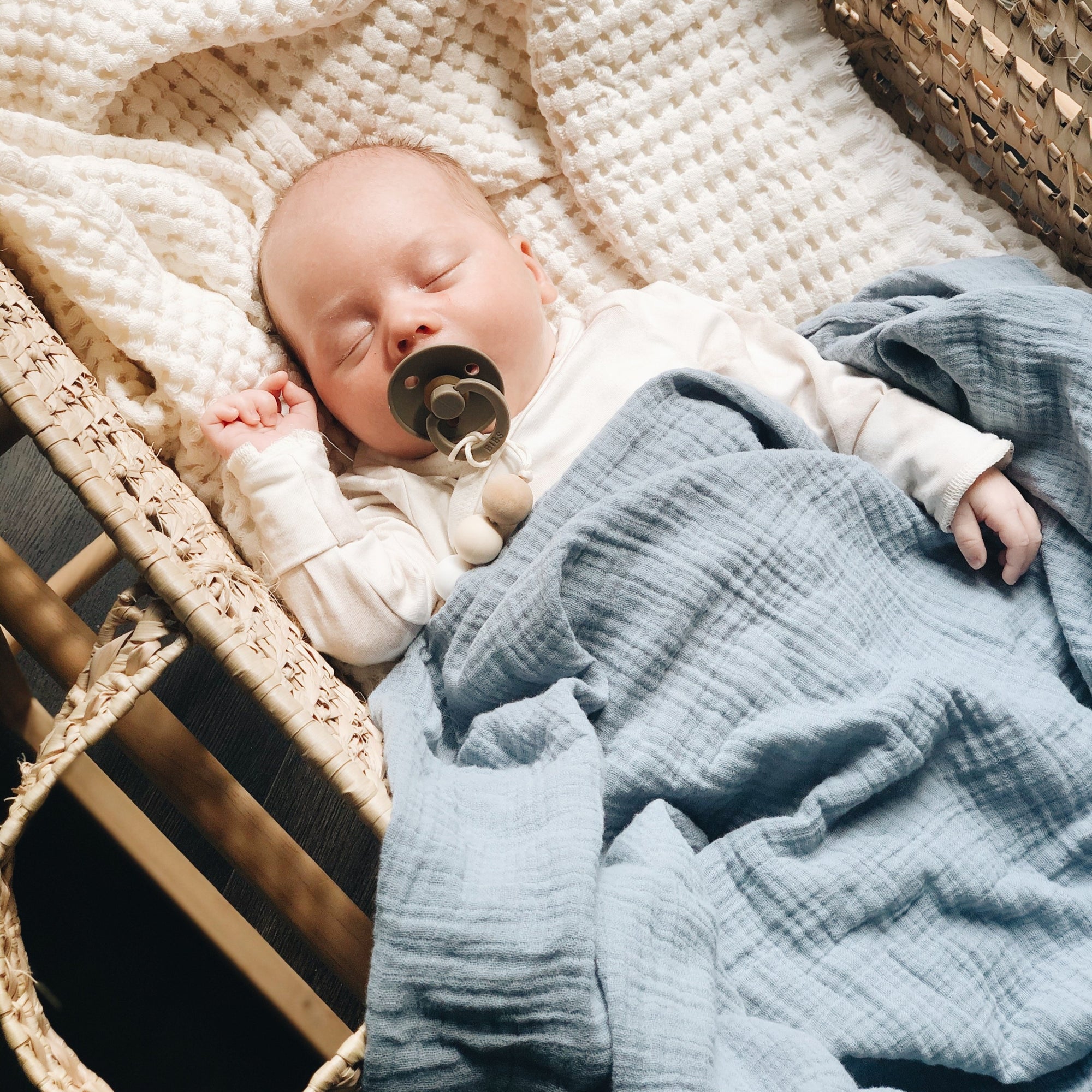 stroller cover swaddle blanket-Blue Raindrop