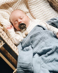 stroller cover swaddle blanket-Blue Raindrop